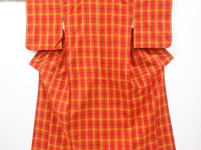 JAPANESE KIMONO / VINTAGE KIMONO / TSUMUGI / WOVEN GRID